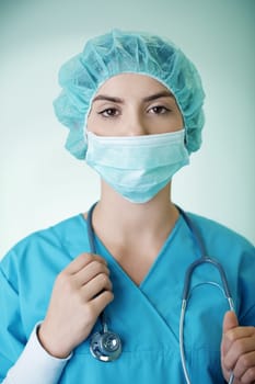 Portrait of young female surgeon