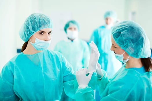 Doctors preparing for surgery