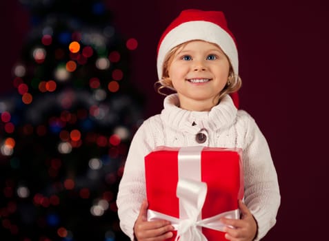 Cute little girl celebrating christmas holidays