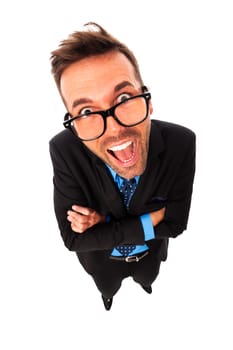 Portrait of funny businessman