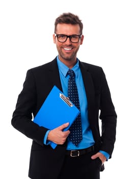 Portrait of happy businessman