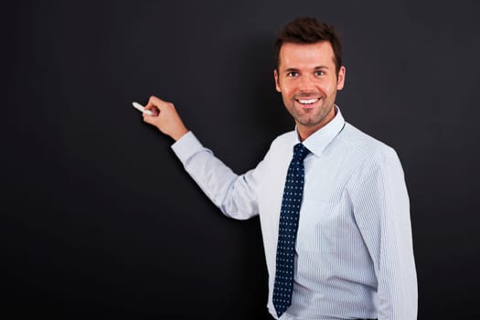 Young man is ready to drawing business strategy