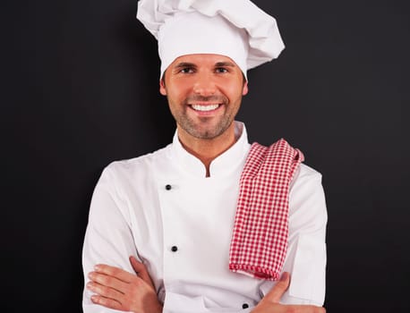 Portrait of handsome cooking chef