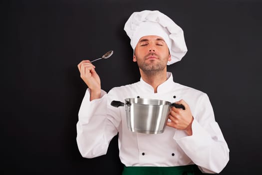 Chef enjoying the aroma of a meal