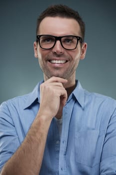 Portrait of handsome man in glasses