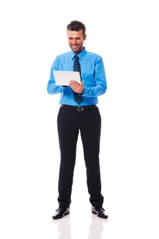 Man checking something on his tablet