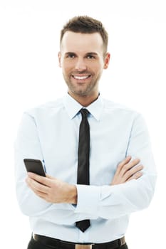Businessman using smart phone