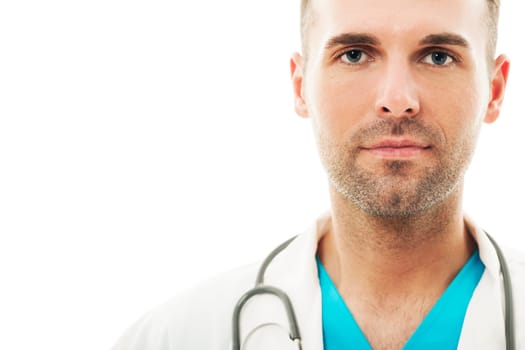 Close-up of a handsome male doctor