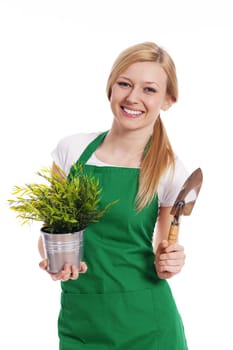 Young woman with their garden crops