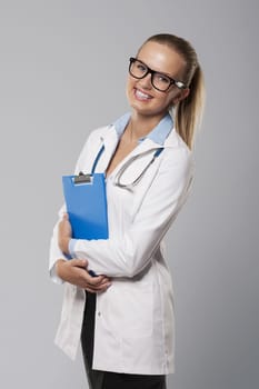 Portrait of beautiful young female doctor
