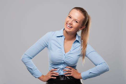 Portrait of happy and smiling businesswoman