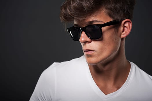 Portrait of a man with hipster glasses