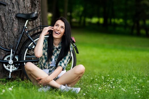 Beautiful young woman on the phone