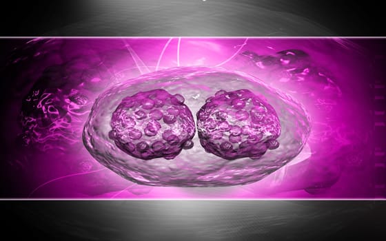 Digital illustration of pox virus in colour background