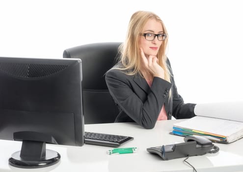 Businesswoman at the desk