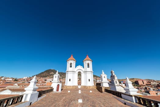 View of the roof of the San Felipe Neri convent in Sucre, Bolivia