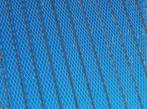 closeup of a large industrial fishing net
