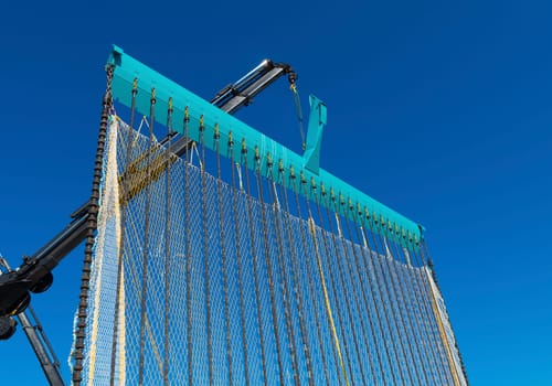 detail of an industrial fishing net