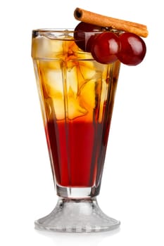 Fresh nonalcoholic cocktail with grapes and cinnamon stick isolated