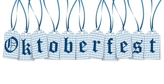 vector of hangtags with text Oktoberfest in Germany