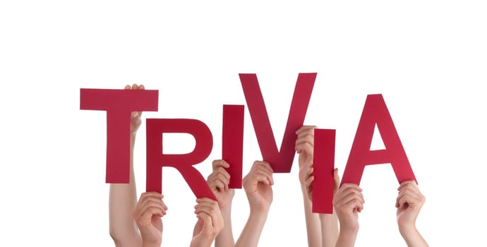 Many Hands Holding the Word Trivia, Isolated