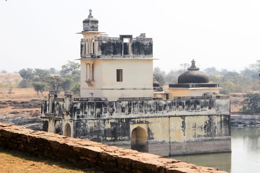 View of queen Padmini’s palace at Chittorgarh Fort, Rajasthan, India, Asia