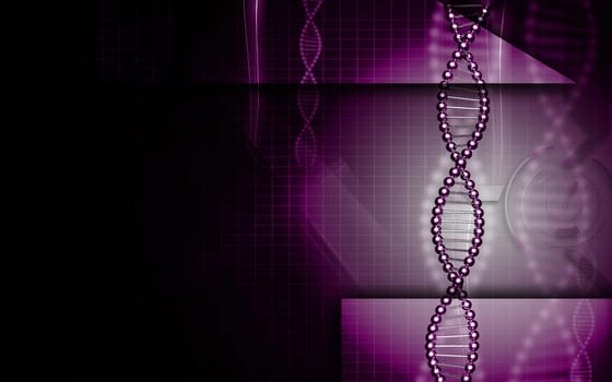 Digital illustration DNA structure in colour background