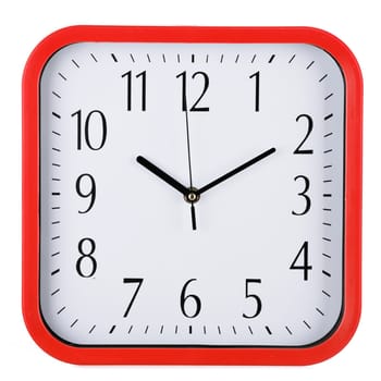 Wall clock isolated on white background. Ten past ten