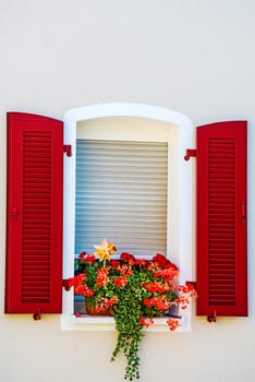 Window with flower decoration