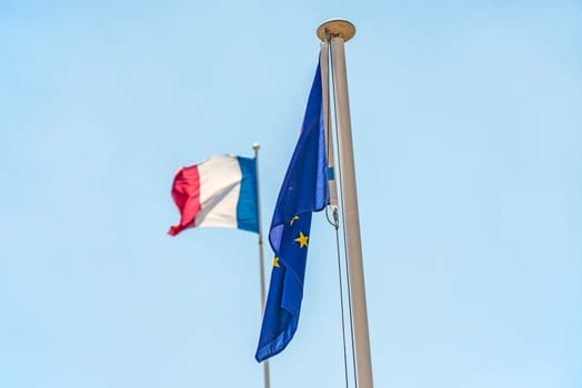French flag and European flag