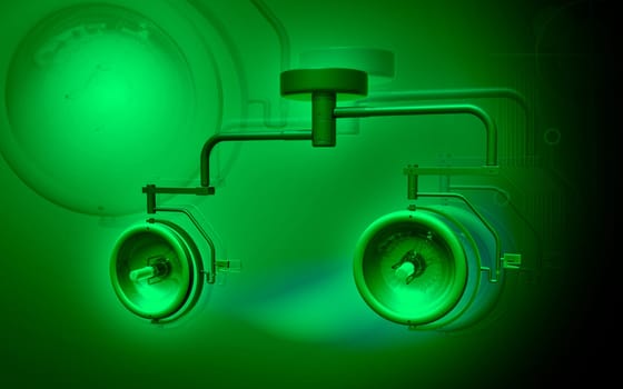 Digital illustration of shadow less lamp in colour background