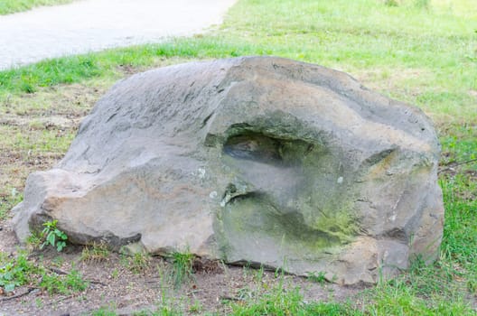Snakes,reptiles head of stone,geological phenomenon formed by erosion.