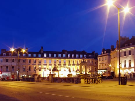 Street in Bath at  dusk, UK
