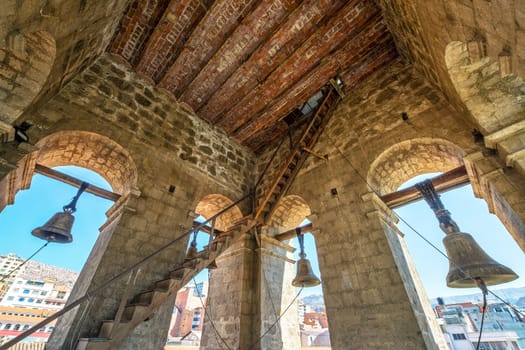 Bell tower of the San Francisco church in La Paz, Bolivia