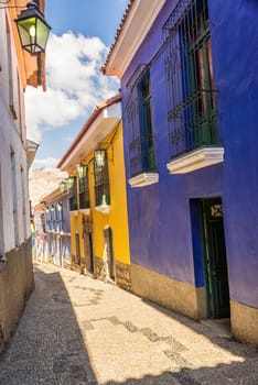 Jaen Street, the best preserved colonial street in La Paz, Bolivia