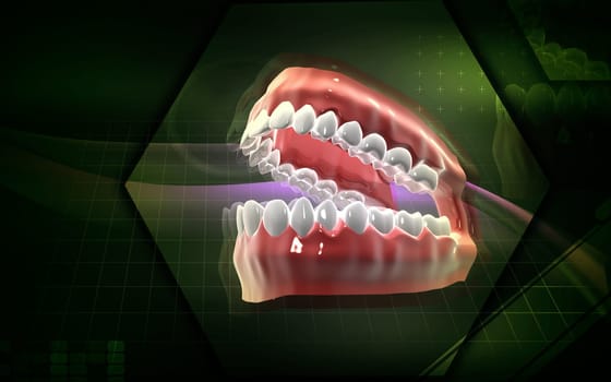 Digital illustration of Mouth in colour background