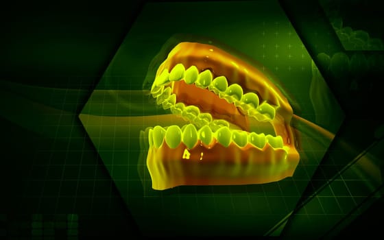Digital illustration of Mouth in colour background