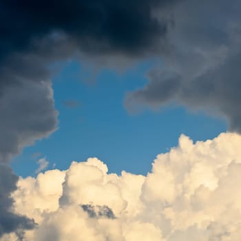 Dark and bright clouds before a thunderstorm