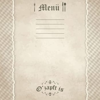 vector of old vintage menu card background with Oktoberfest pattern