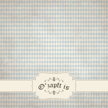 vector of old vintage background with Oktoberfest pattern and patch O'zapft is