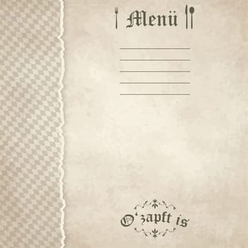 vector of old vintage menu card background with Oktoberfest pattern