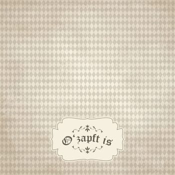 vector of old vintage background with Oktoberfest pattern and patch O'zapft is
