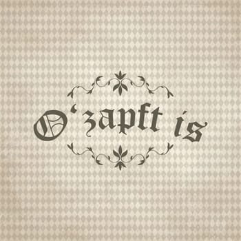 vector of old vintage background with checkered pattern and O'zapft is