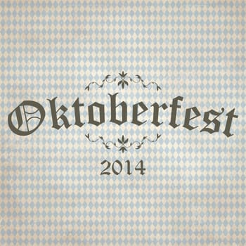 vector of old vintage background with checkered pattern and Oktoberfest 2014