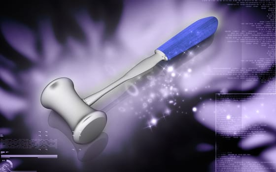 Digital illustration Medical Hammer in colour background