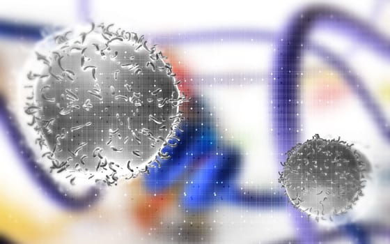 Digital illustration of Monocyte Virus in colour background