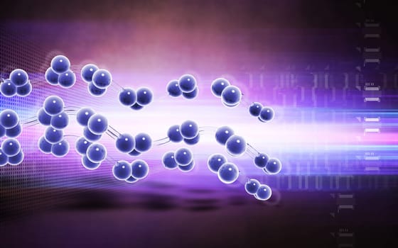 Digital illustration DNA structure in colour background
