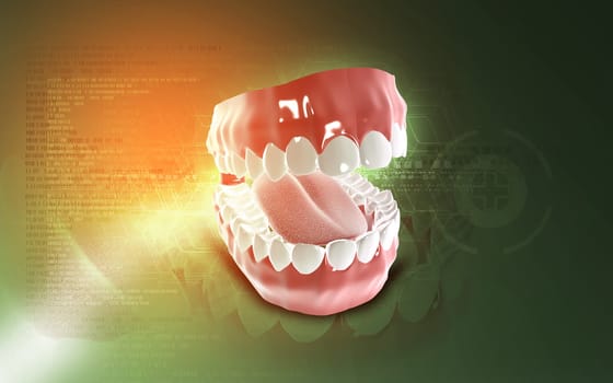 Digital illustration of Mouth in colour background