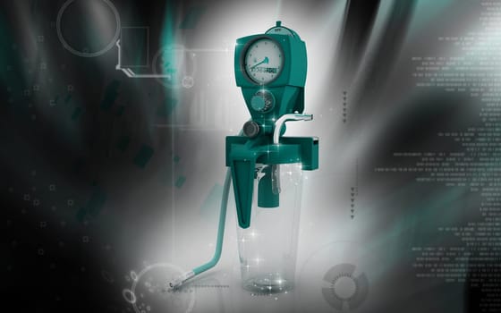 Digital illustration wall suction units in colour background