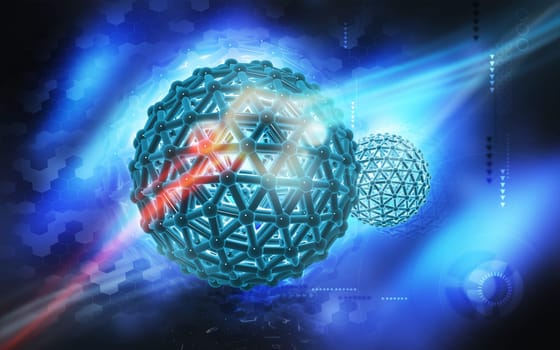 Digital illustration of gene in colour background